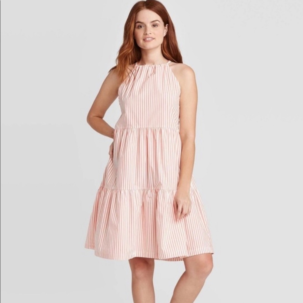 a new day Sleeveless Striped Tiered Dress